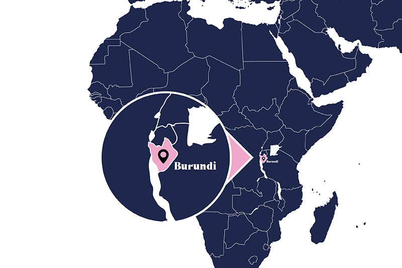 Samurai Shoelace Burundi kávétermő terület térképe